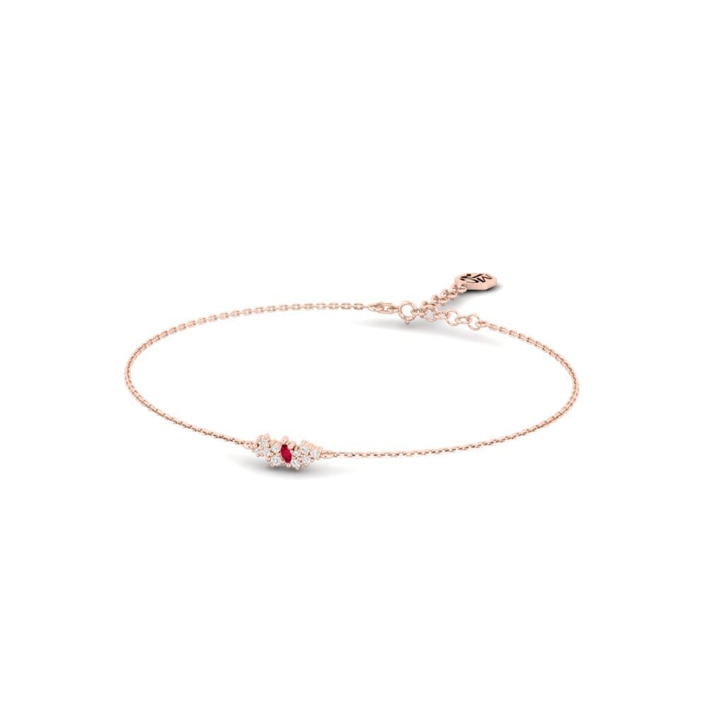 14ct Rose Gold Ruby Women's Bracelet Verosa
