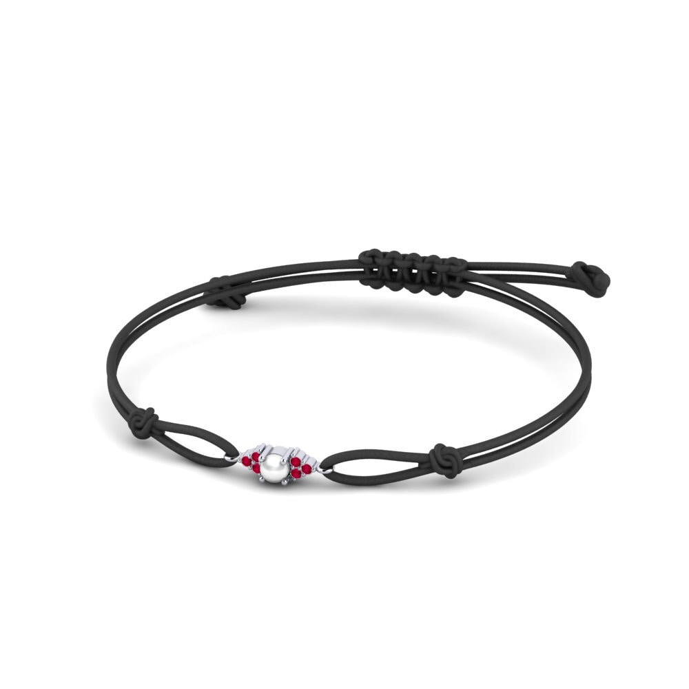 950 Palladium Ruby Cord Bracelet Verrucom