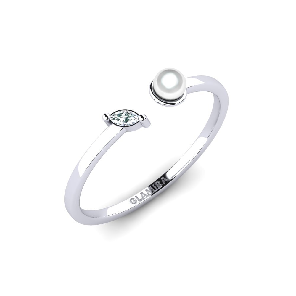 14k White Gold Zirconia Ring Vesta