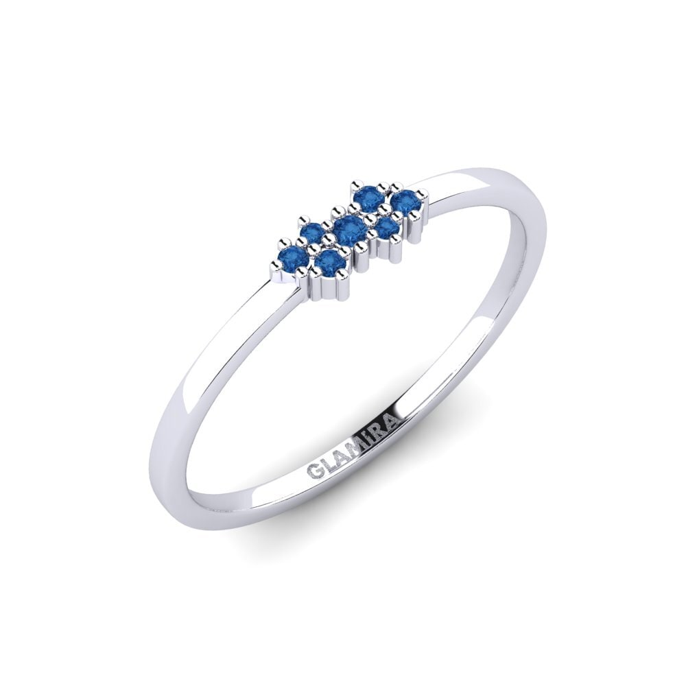 950 Platinum Dark Blue Zirconia Ring Virella