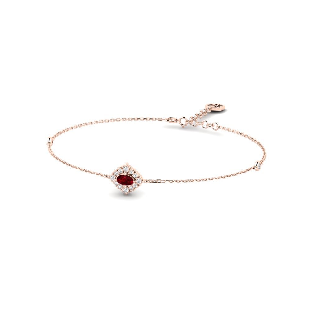 14ct Rose Gold Ruby Women's Bracelet Wisp