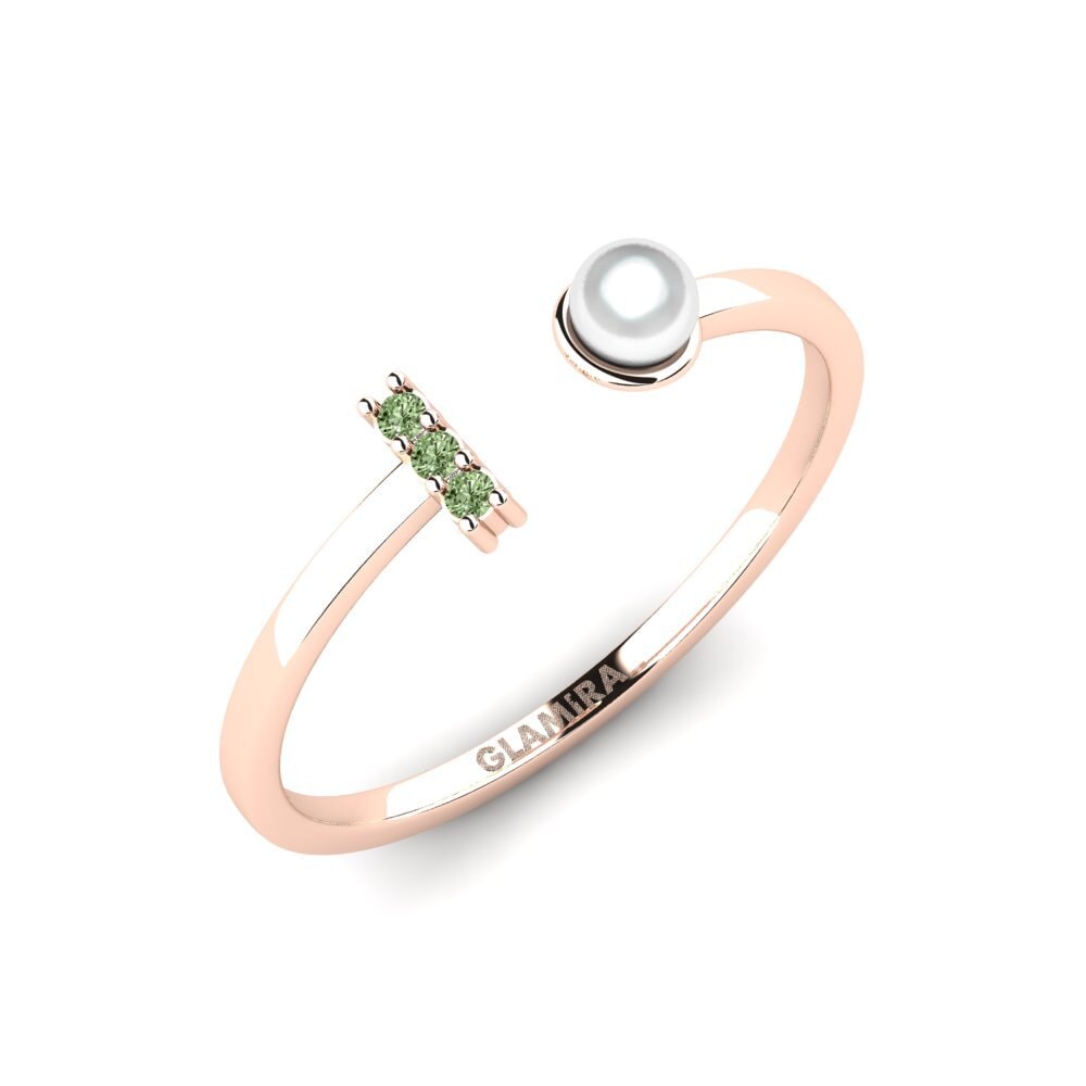 Rotgold 585 Grüner Diamant Ring Zeal