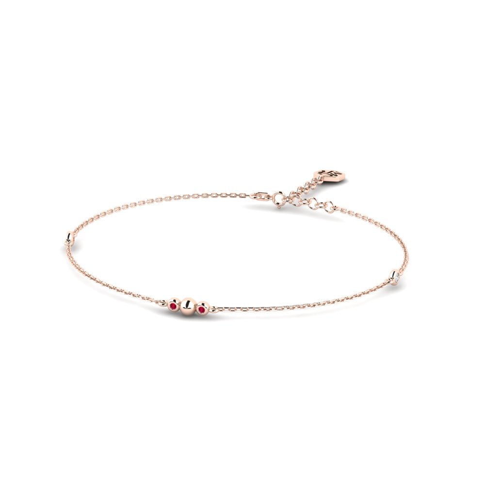14ct Rose Gold Ruby Women's Bracelet Zephyrene