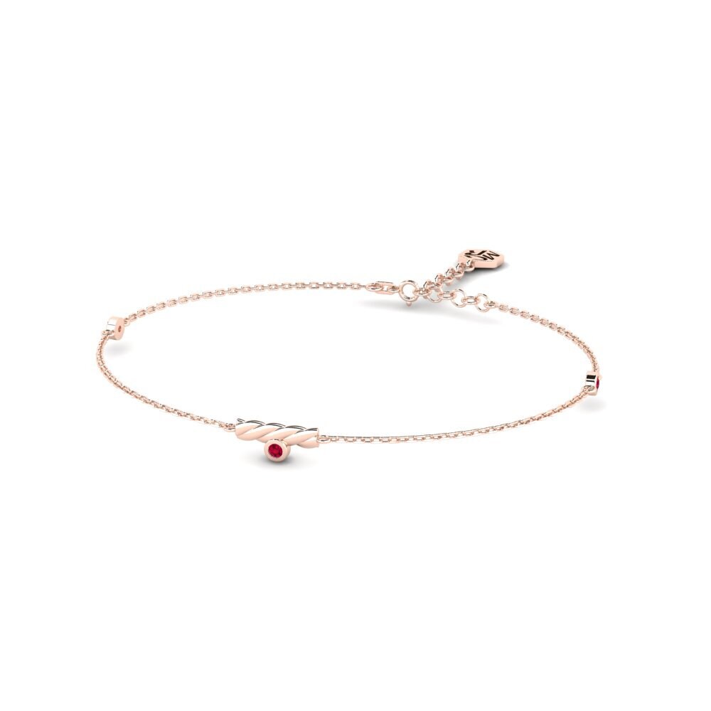 14ct Rose Gold Ruby Women's Bracelet Zihgir