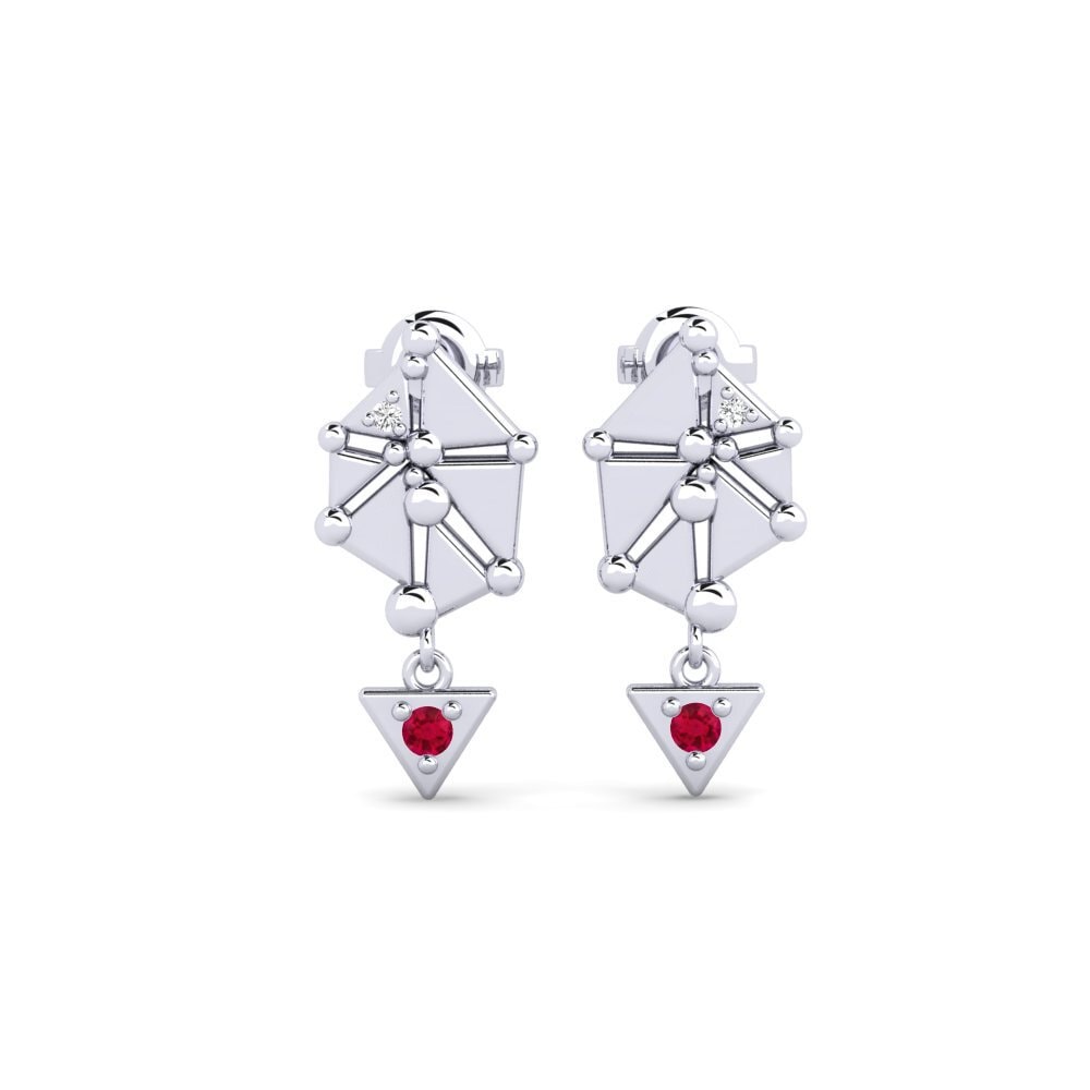 950 Palladium Ruby Women's Earring Zilora