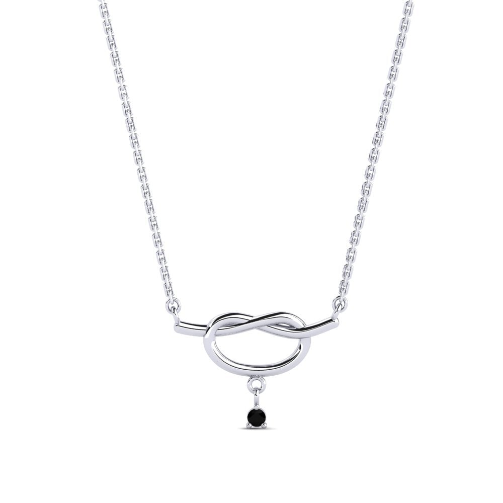 Platino 950 Ónix Negro Collar de Mujer Abergavenny