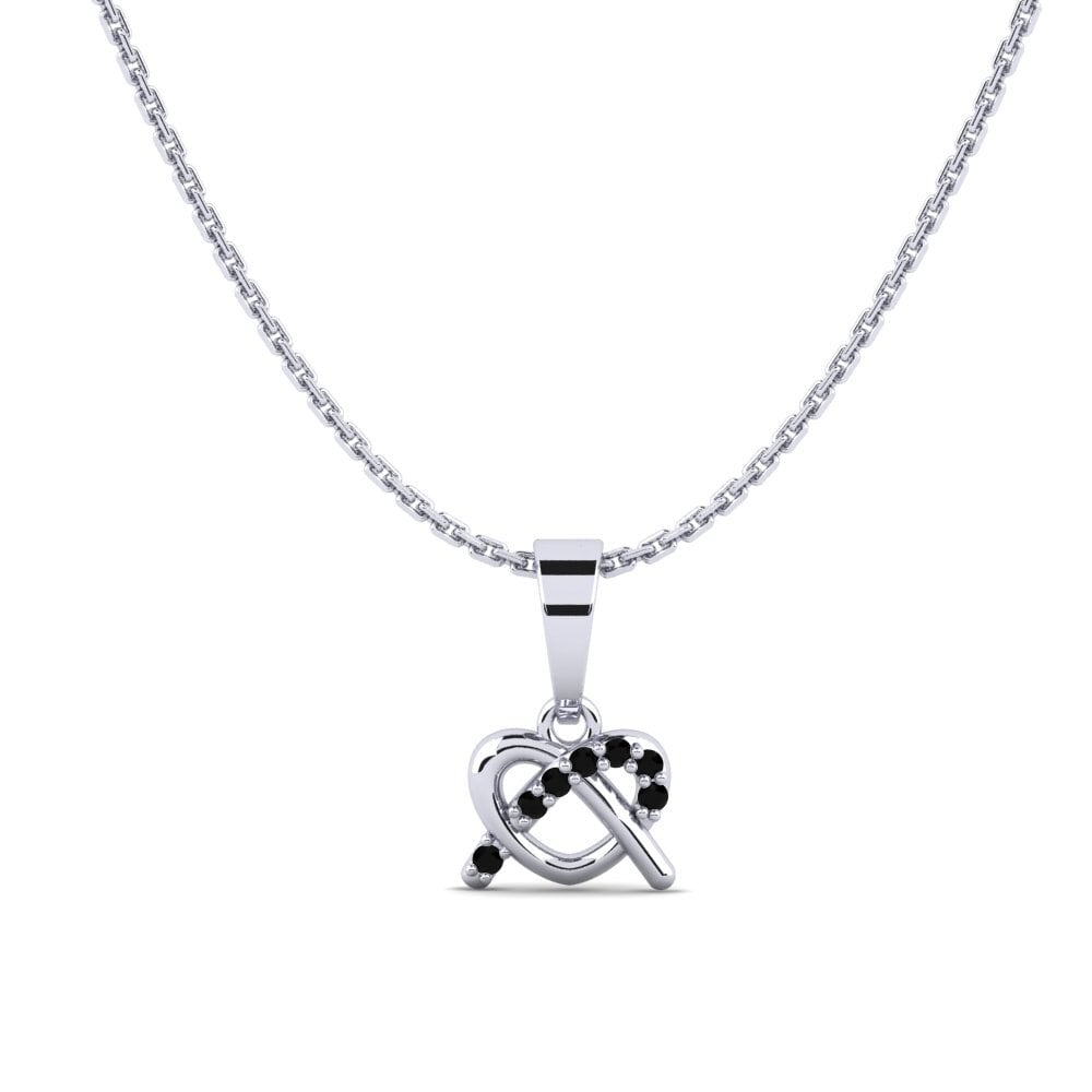 Platino 950 Ónix Negro Colgante de Mujer Aylesbury