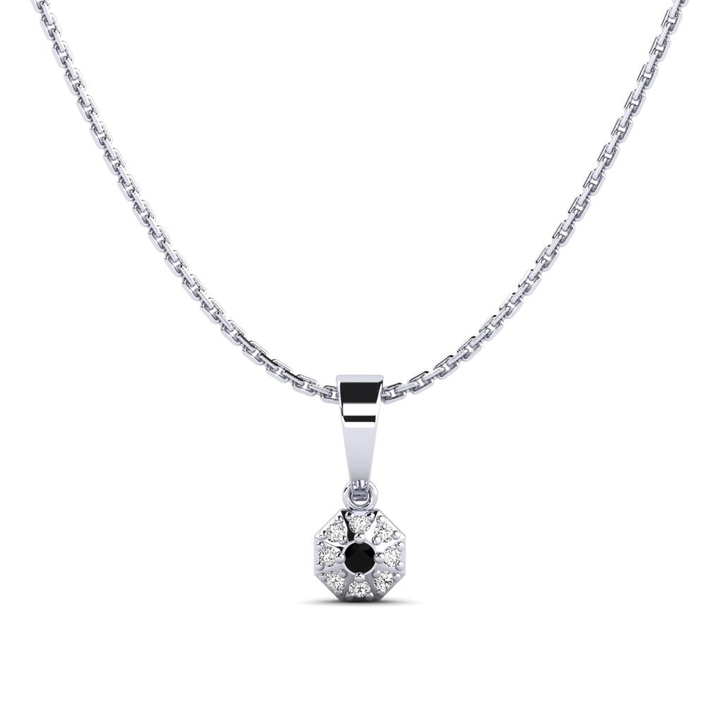 Platino 950 Ónix Negro Colgante de Mujer Barelight