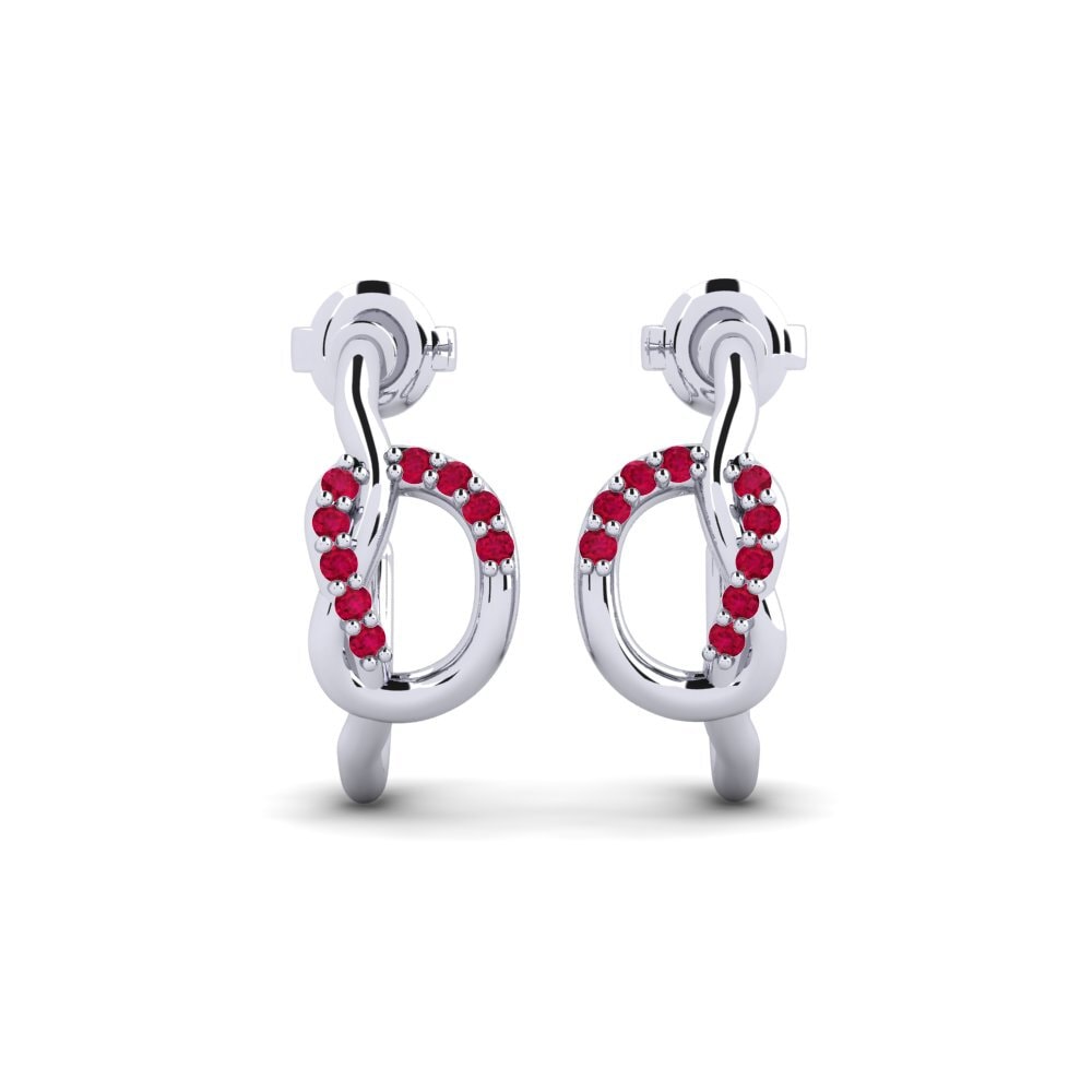 950 Palladium Ruby Women's Earring Dunstable