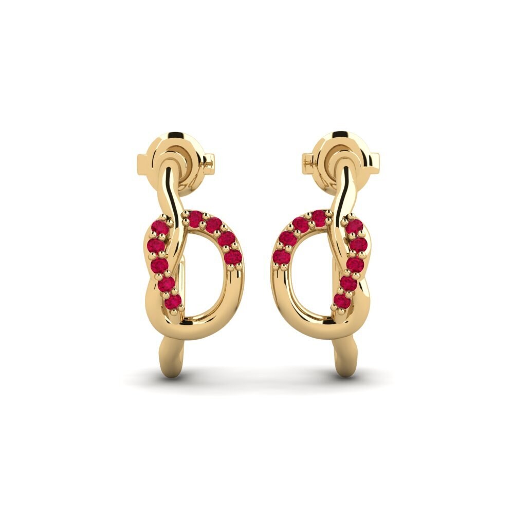 18ct Yellow Gold Ruby Women's Earring Dunstable
