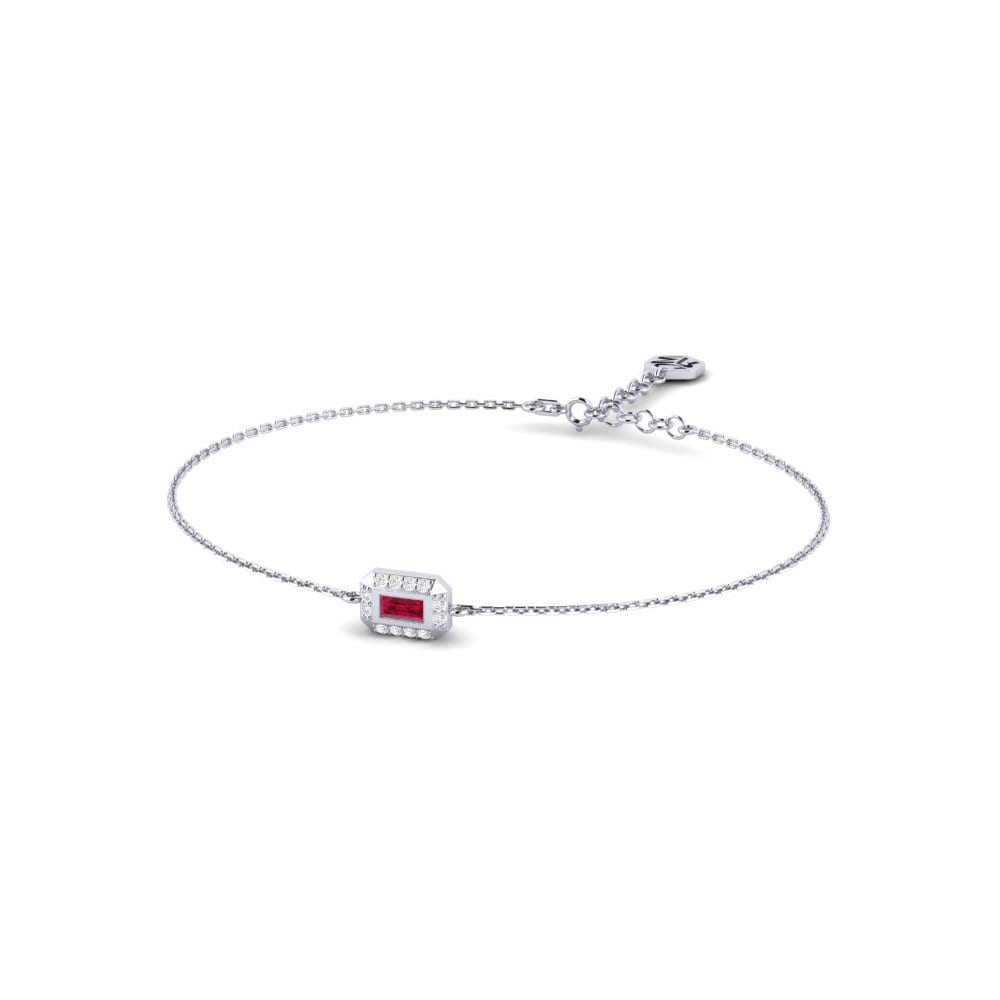 950 Palladium Ruby Women's Bracelet Grain