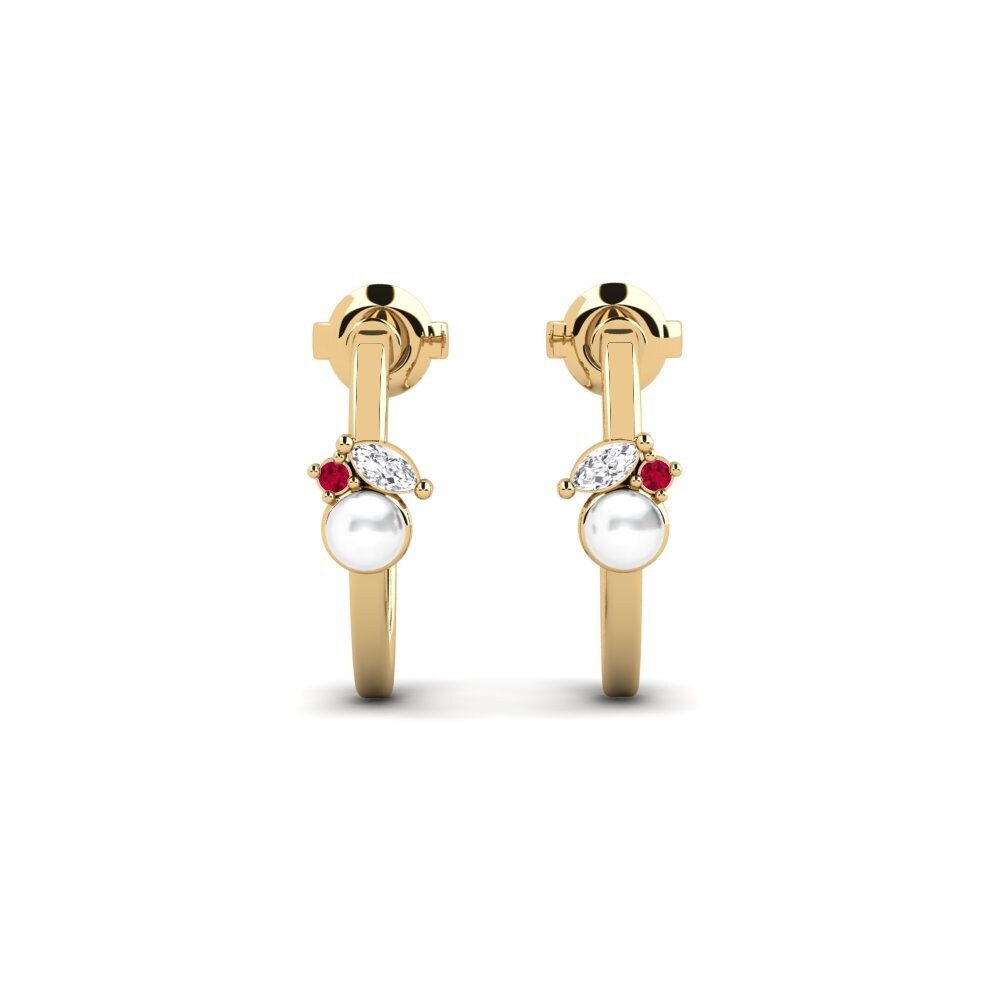 18ct Yellow Gold Ruby Women's Earring Leptospira