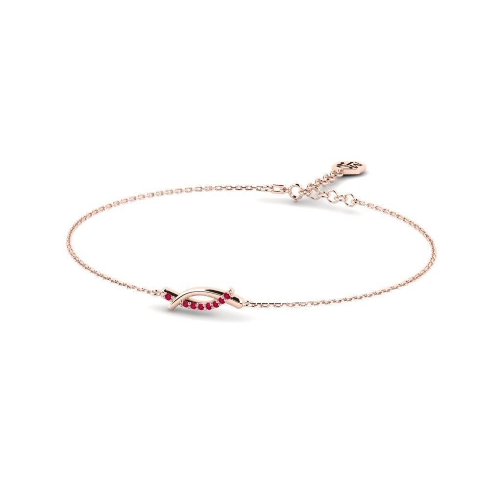 14ct Rose Gold Ruby Women's Bracelet Ponty