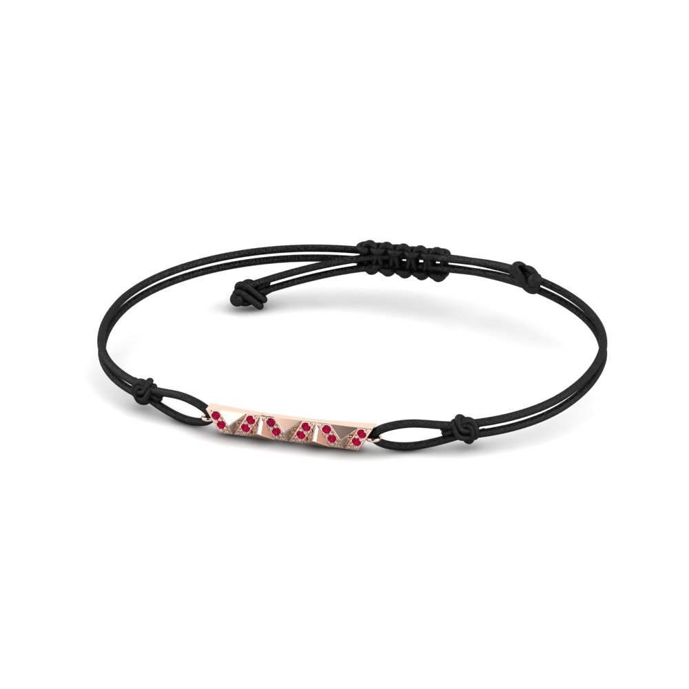 14ct Rose Gold Ruby Cord Bracelet Relle