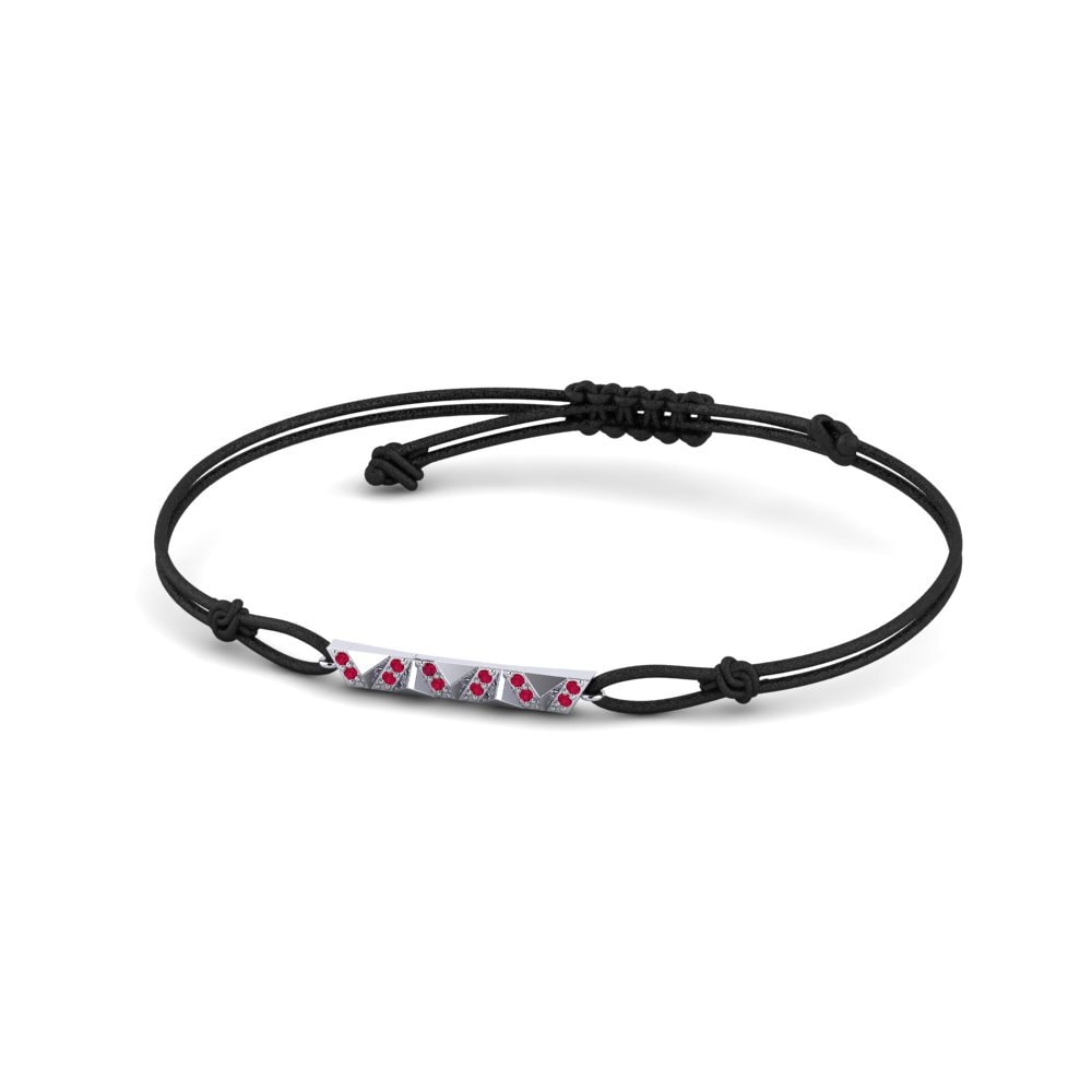 950 Palladium Ruby Cord Bracelet Relle