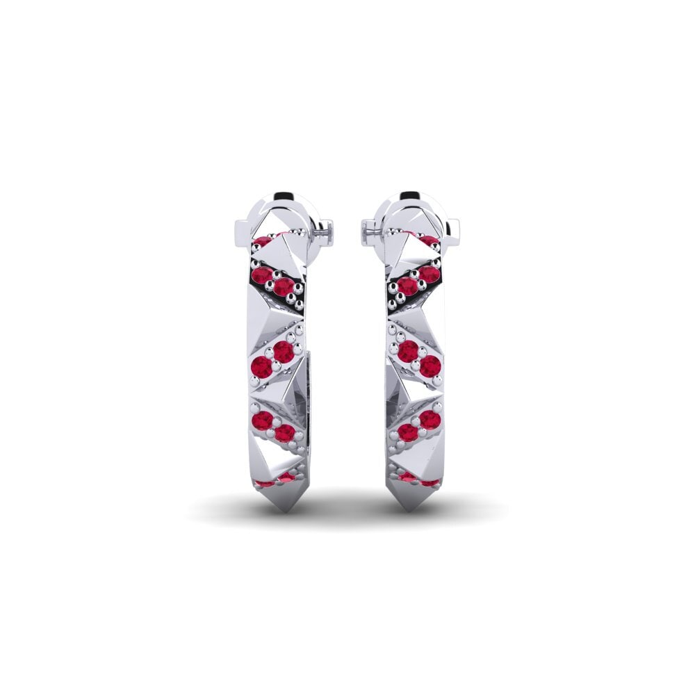 950 Palladium Ruby Women's Earring Satli