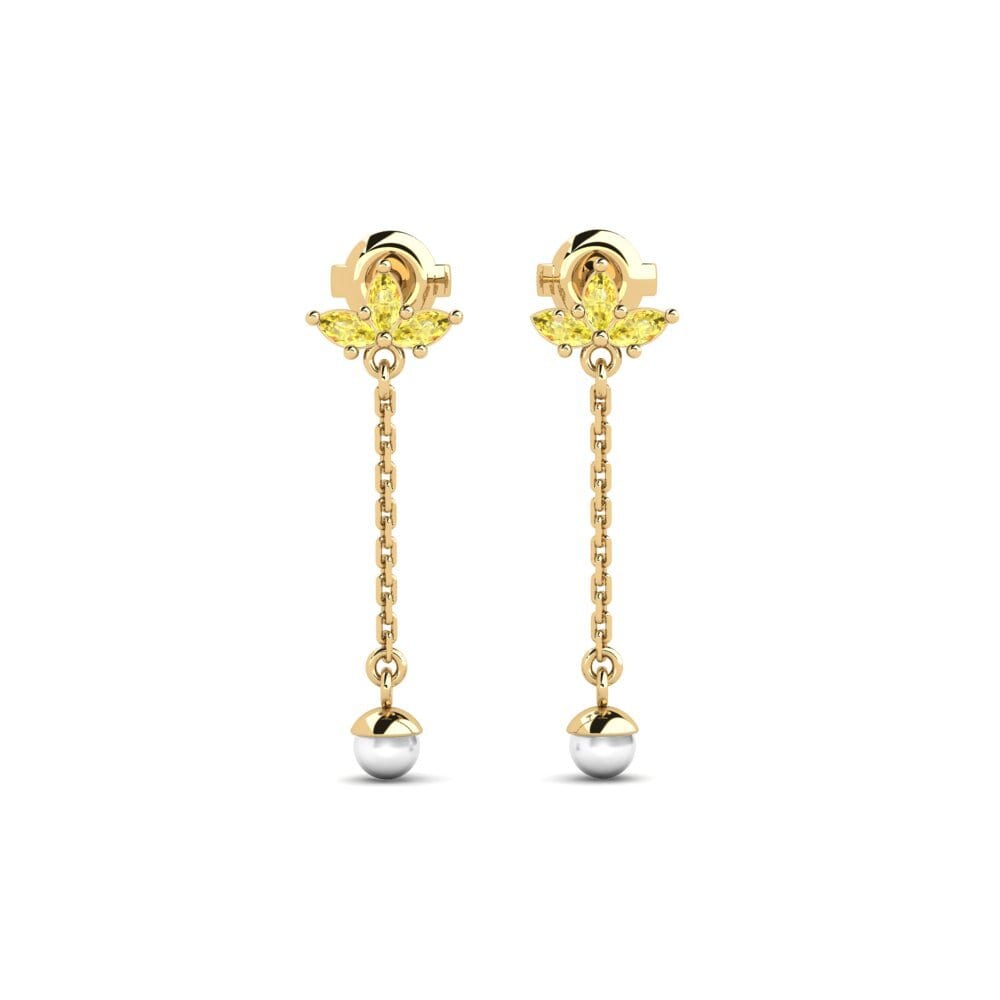 Marquise Gelber Saphir Damen ohrring Spinosum