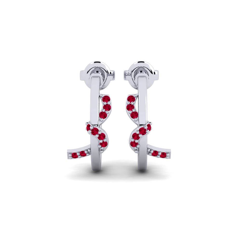 950 Palladium Ruby Women's Earring Thatcham