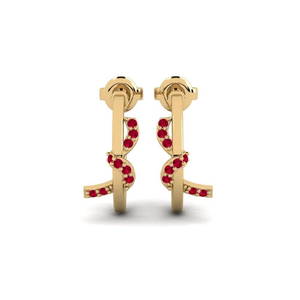 18ct Yellow Gold Ruby Women's Earring Thatcham