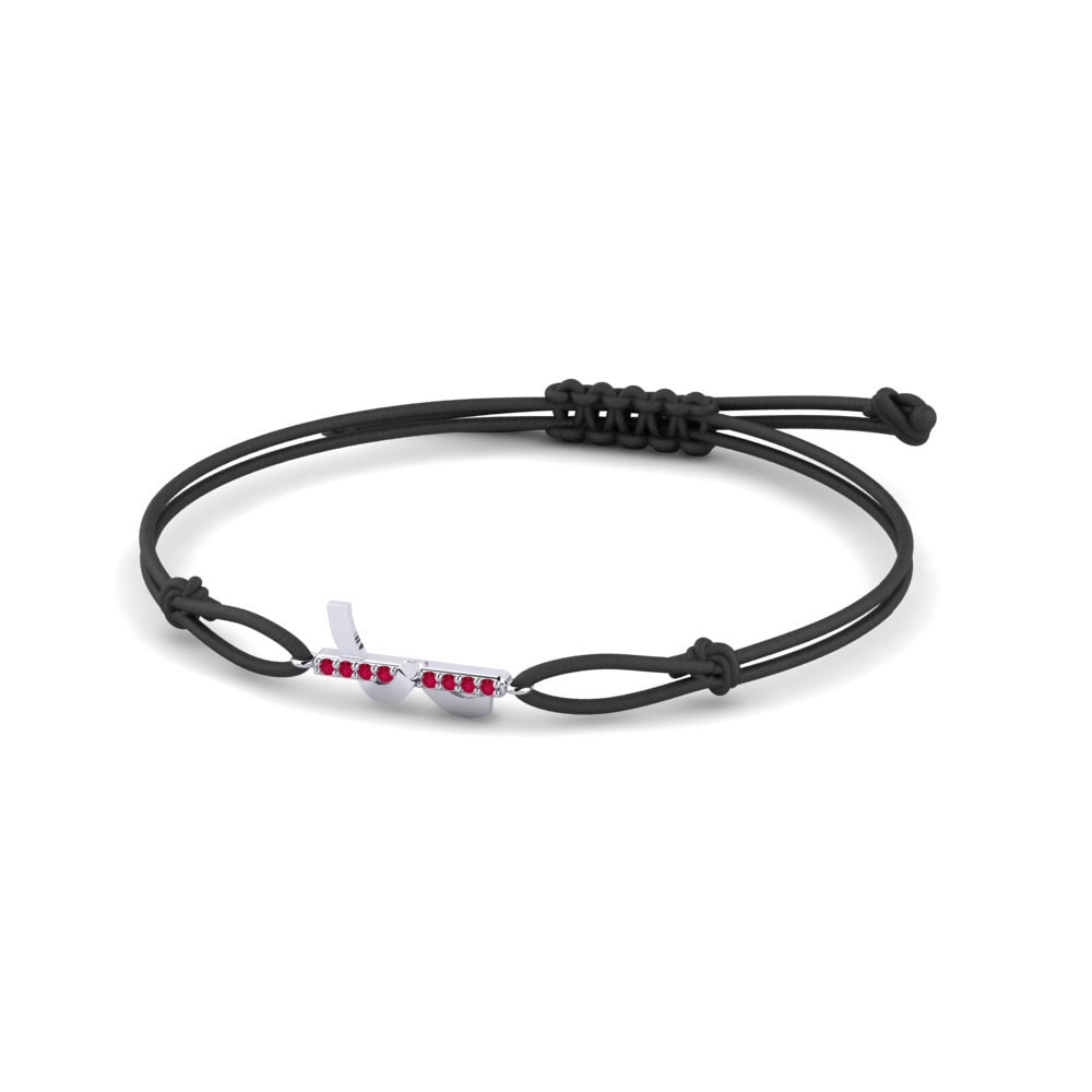 950 Palladium Ruby Cord Bracelet Usk