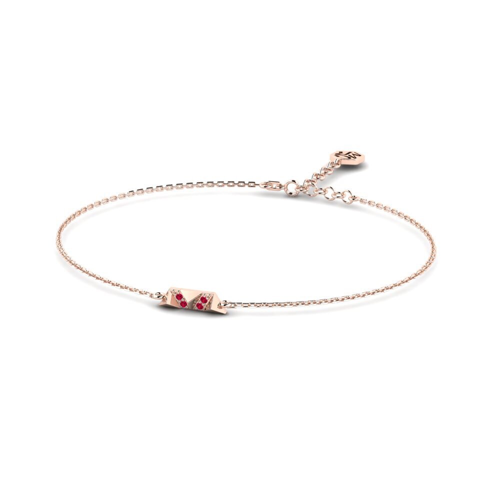 14ct Rose Gold Ruby Women's Bracelet Vangts