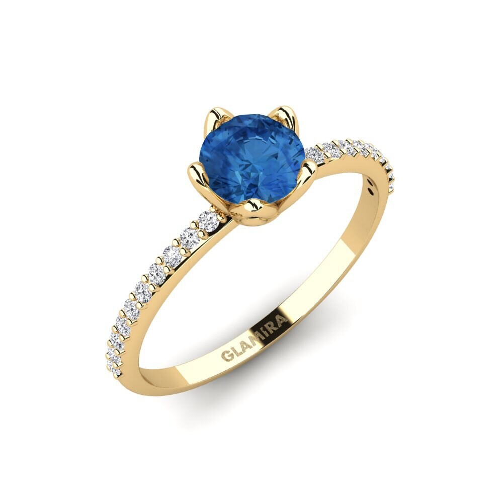 Dark Blue Zirconia Engagement Ring Altovalsol