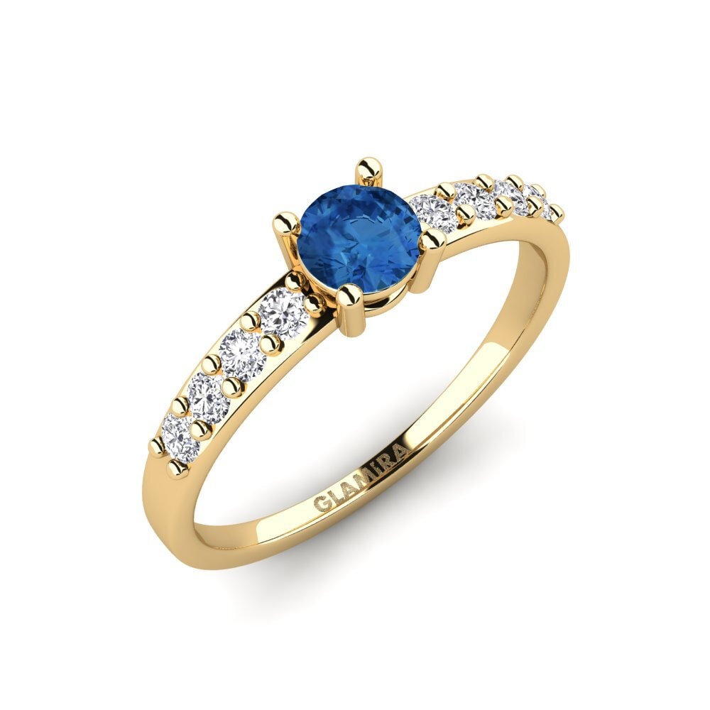 Dark Blue Zirconia Engagement Ring Bellechasse