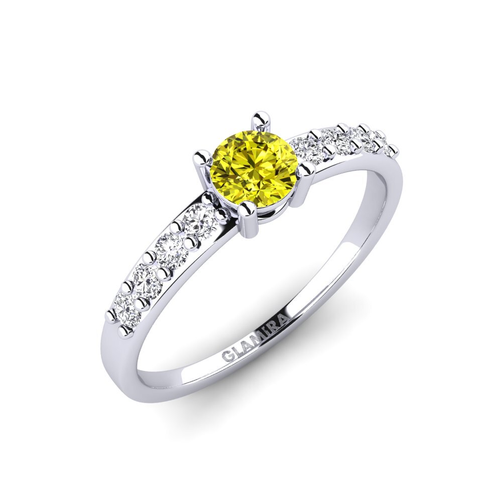 Białe Złoto 375 Żółty Diament Pierścionek zaręczynowy Bellechasse