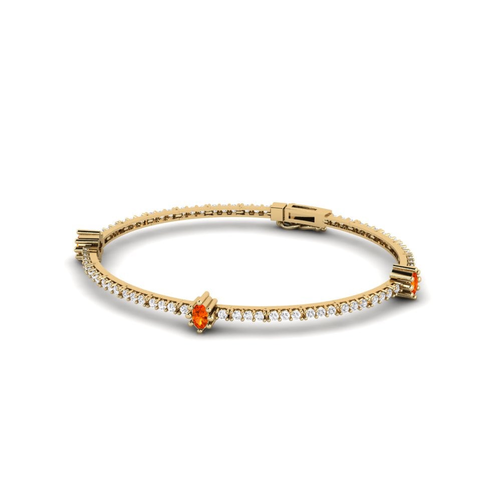 Oranje Saffier Dames Armband Caelis