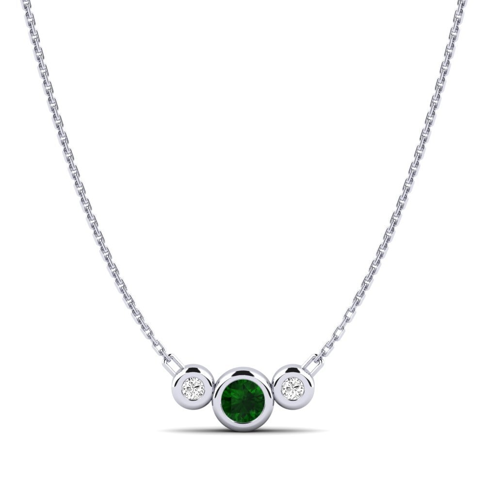 Plata 925 Turmalina verde Collar de Mujer Castiglione