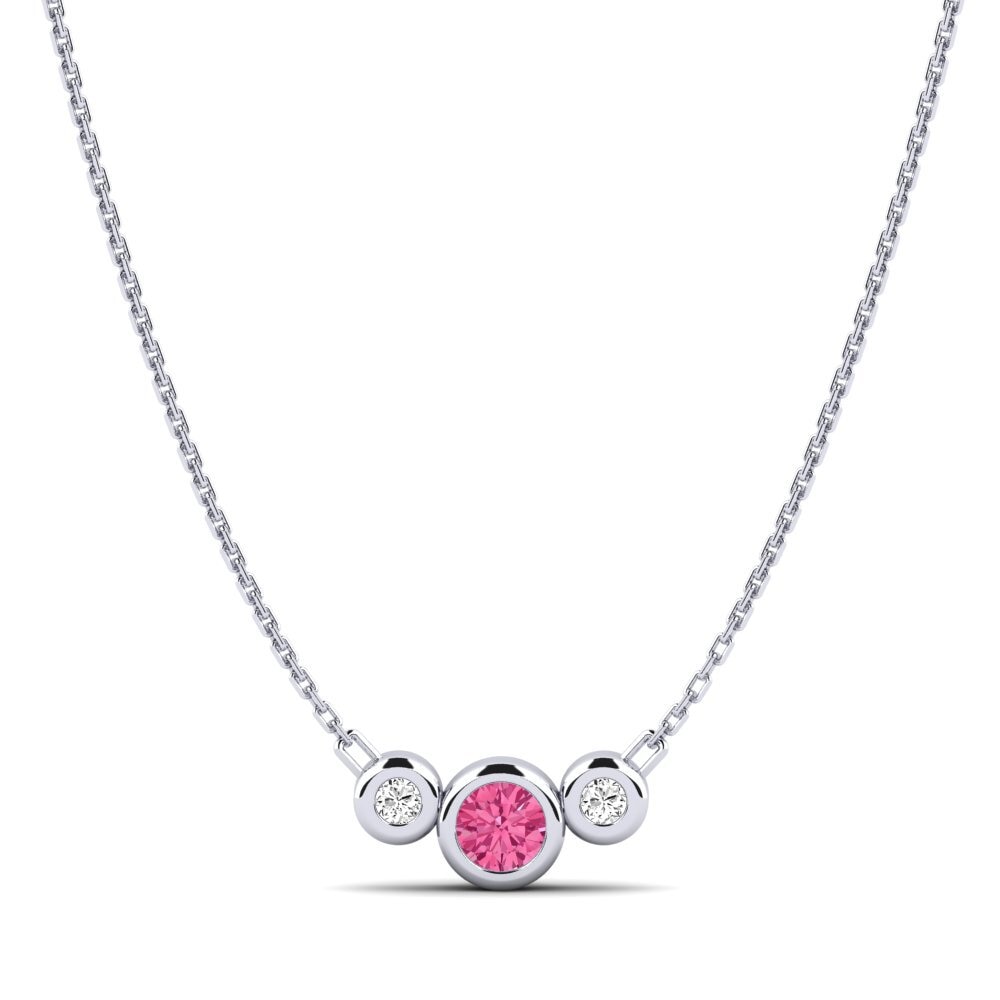Plata 925 Turmalina rosa Collar de Mujer Castiglione