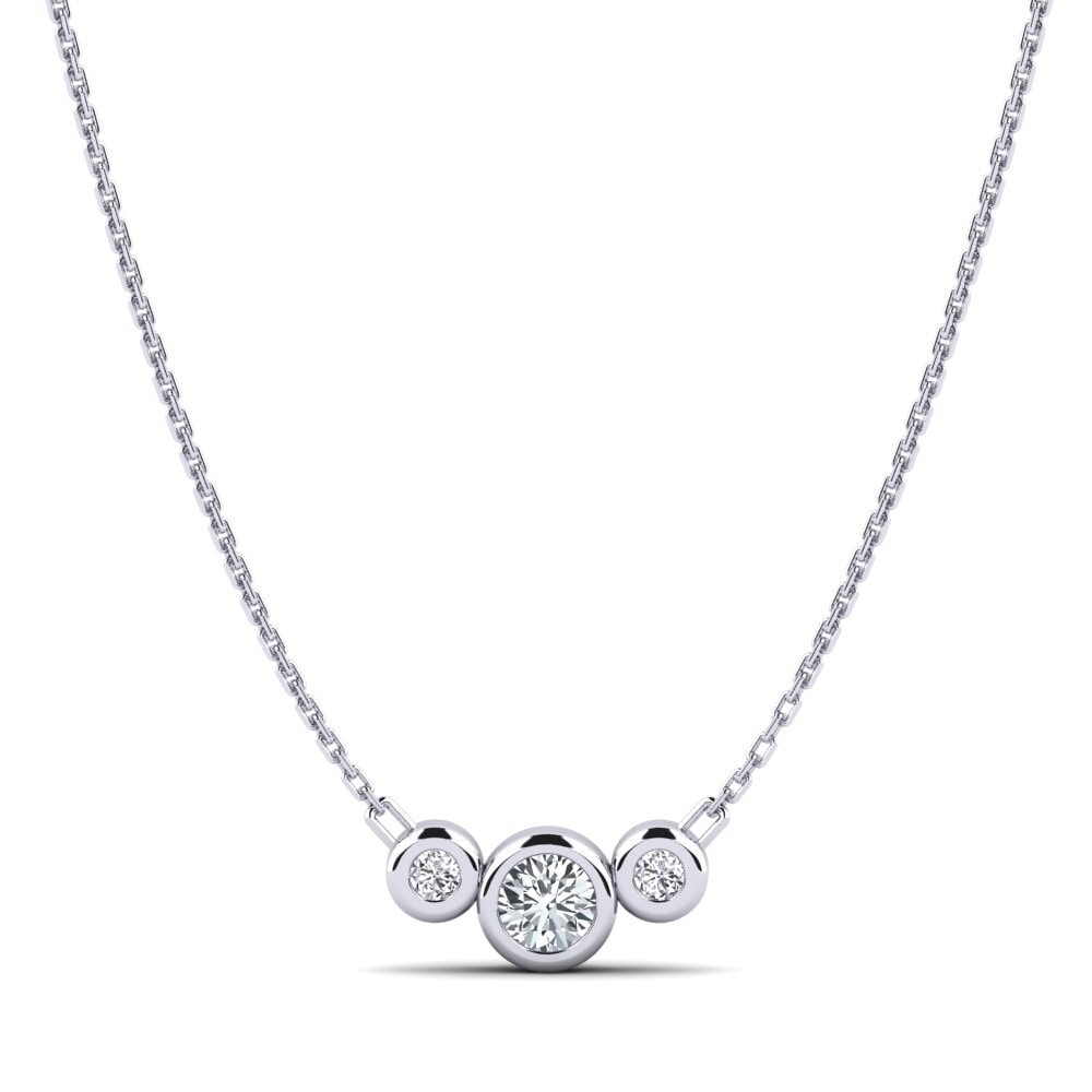 Paladio 950 Circón Blanco Collar de Mujer Castiglione