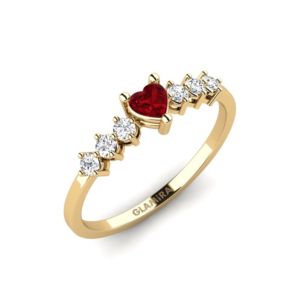 Red Zirconia Engagement Ring Circinus