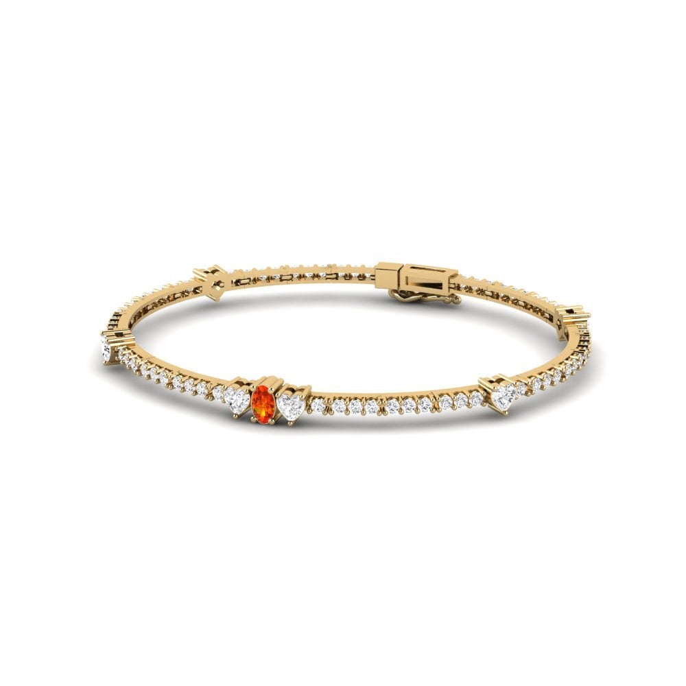 Oranje Saffier Dames Armband Kazygurt