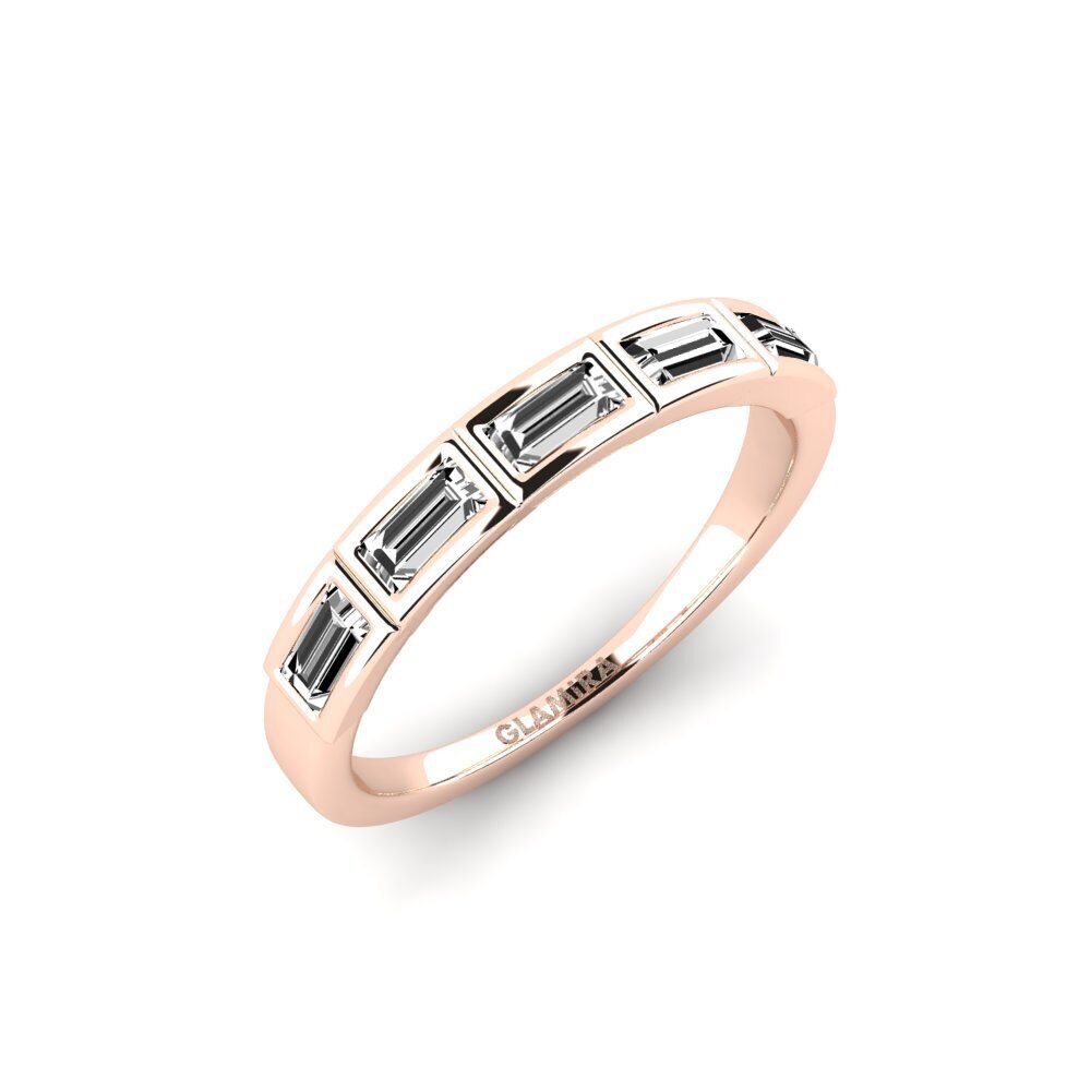 Or rose 14k Moissanite Bague Lrelune