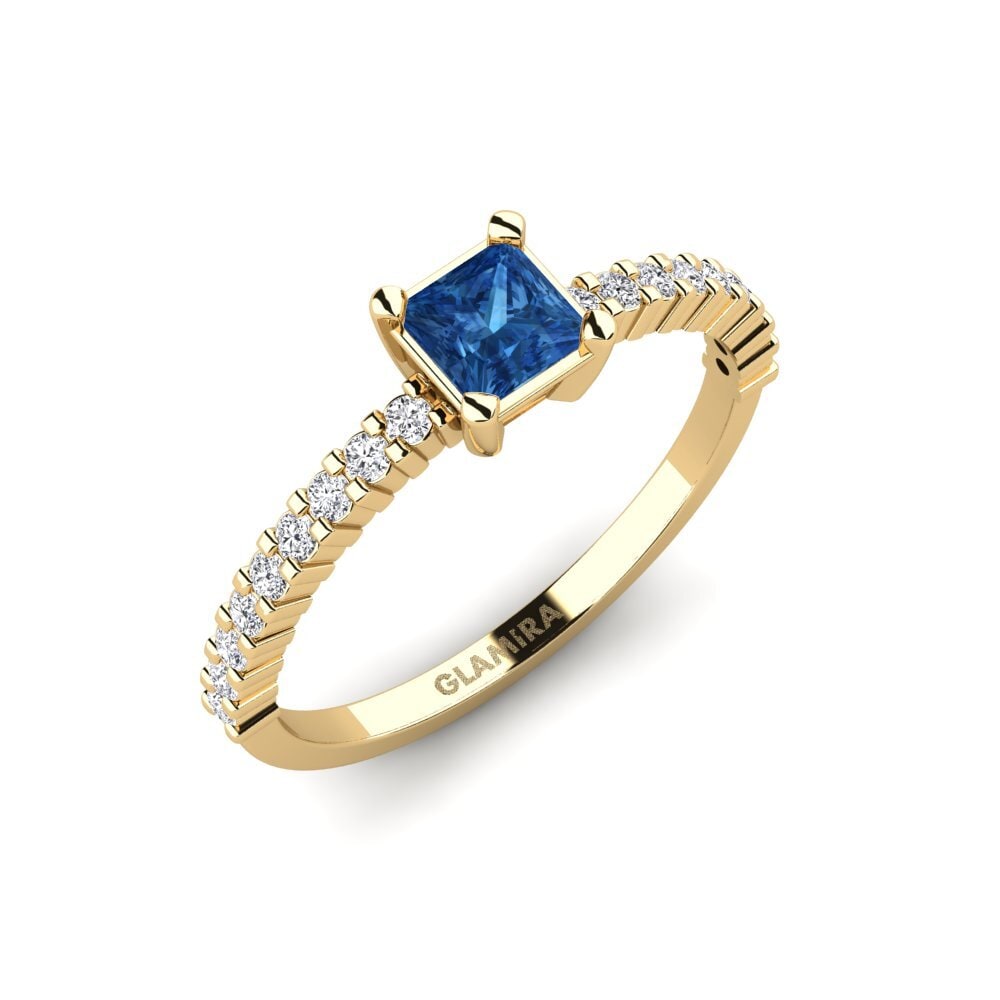 Dark Blue Zirconia Engagement Ring Millahue