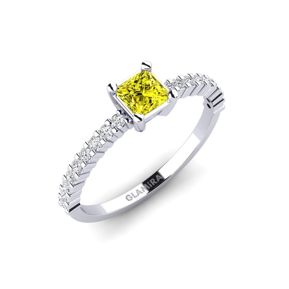 Białe Złoto 375 Żółty Diament Pierścionek zaręczynowy Millahue