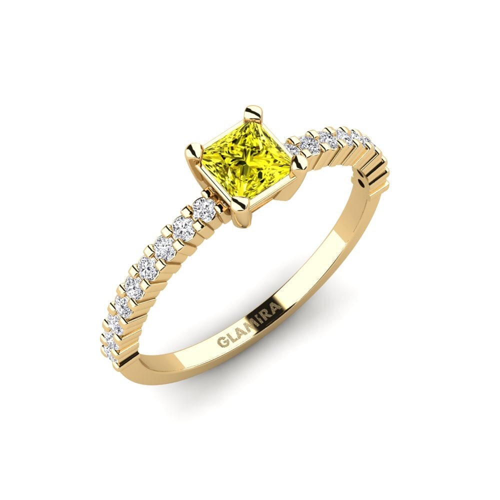 Diamante Amarelo Anel de Noivado Millahue