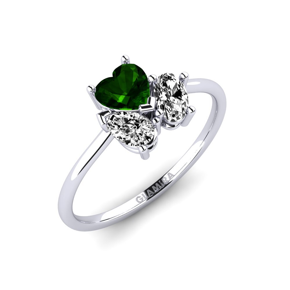 925 Prata de lei Turmalina Verde Anel Naeviver