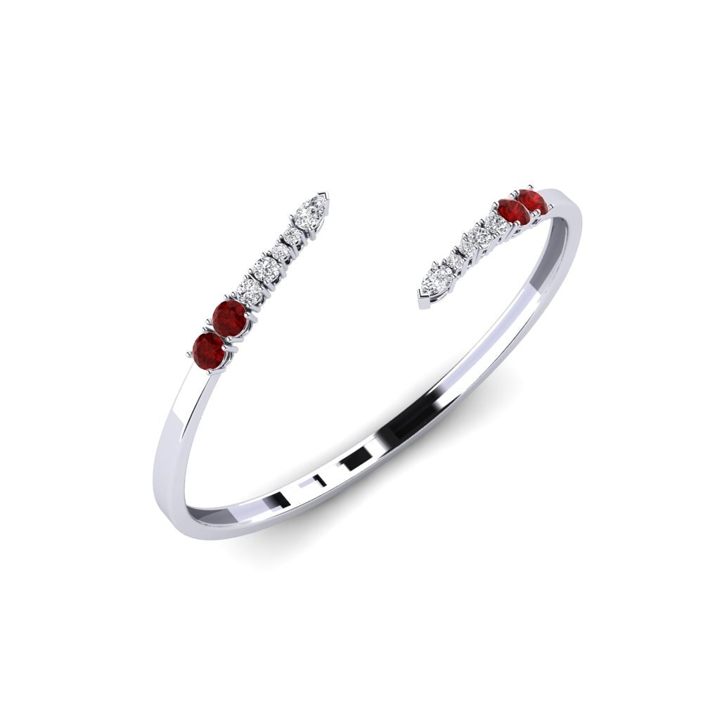 18k White Gold Ruby (Lab Created) Women's Bracelet Odeon