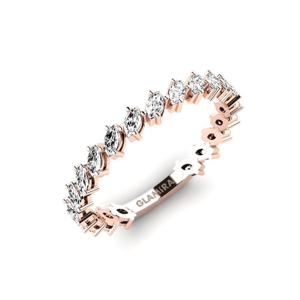 Or rose 14k Moissanite Bague Palilula