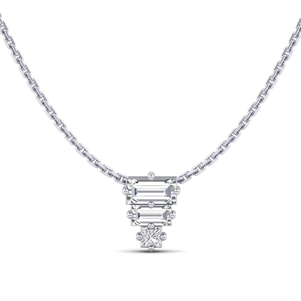 Weißgold 375 Damen anhänger Rosehip