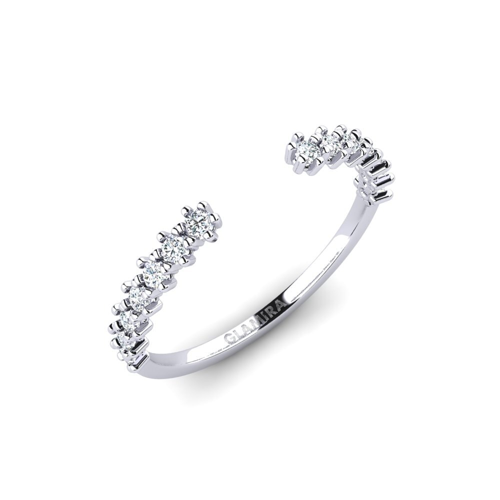 14k White Gold Zirconia Ring Silnea