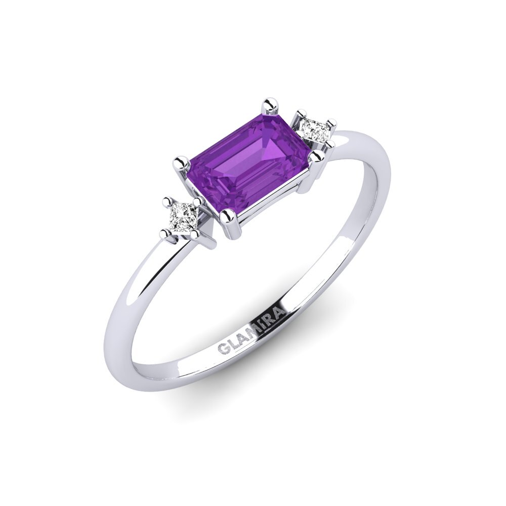 925 Silver Emerald Cut Amethyst Ring Talas