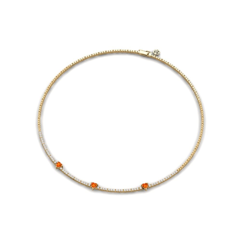 Collar Orange Sapphire Necklaces