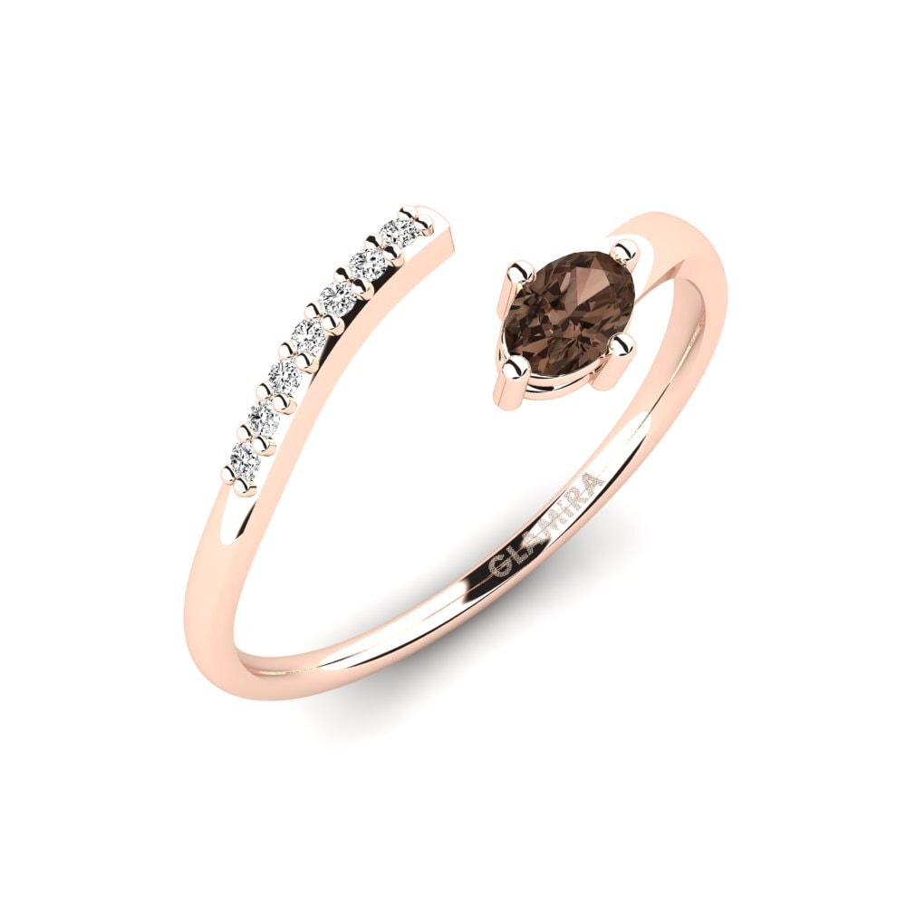 14k Rose Gold Smoky Quartz Ring Tirevia