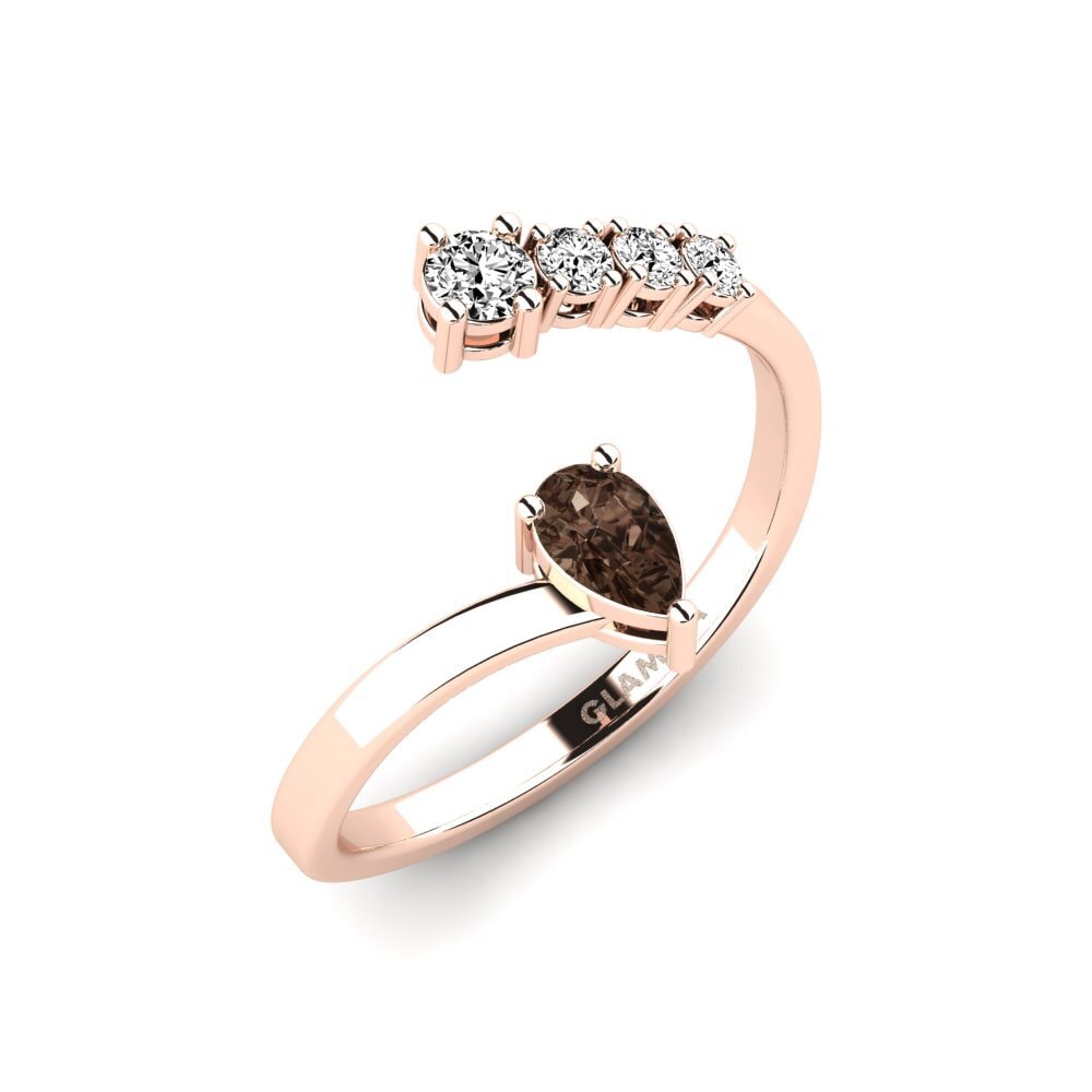 14k Rose Gold Smoky Quartz Ring Tiy