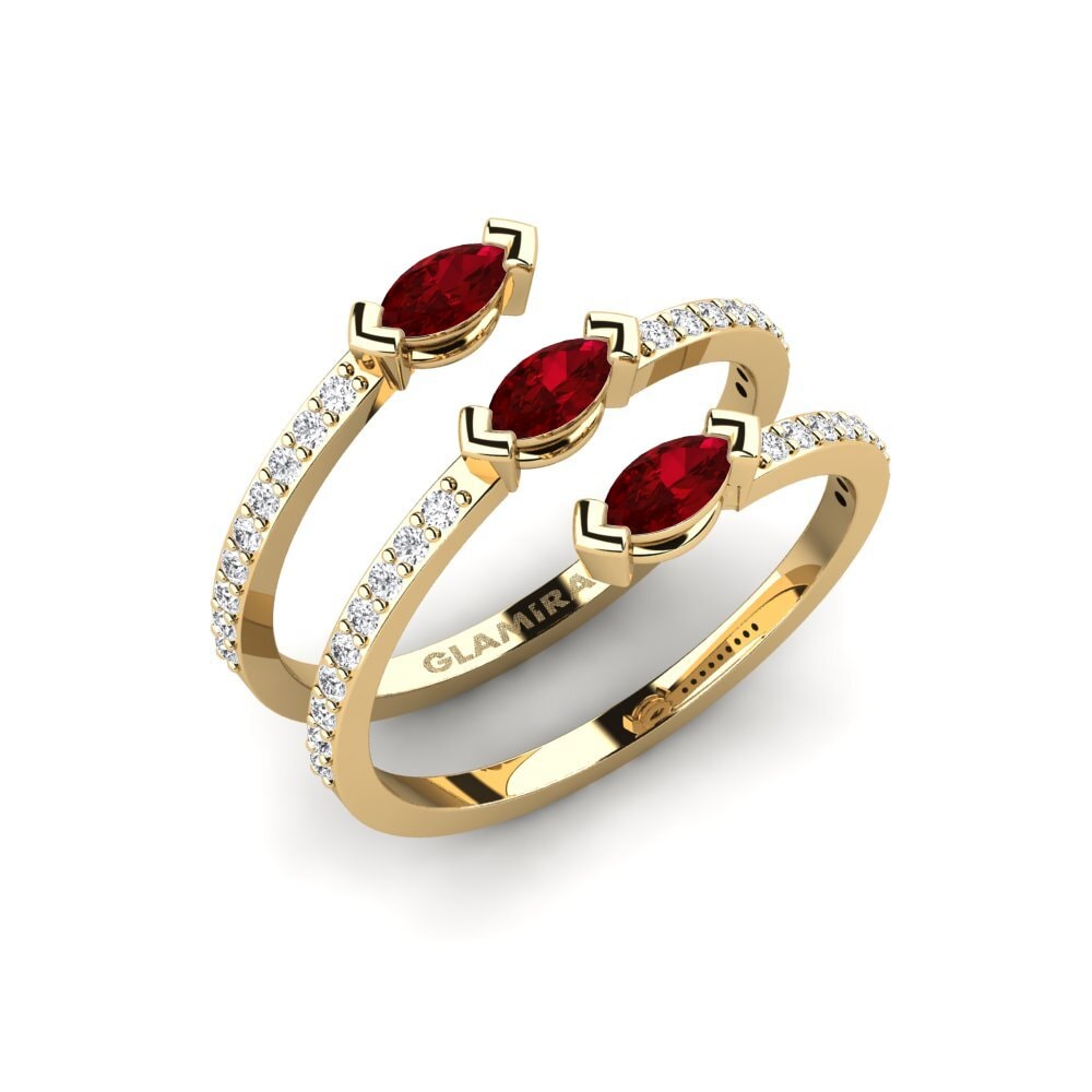 Roter Zirkonia Ring Zeylira