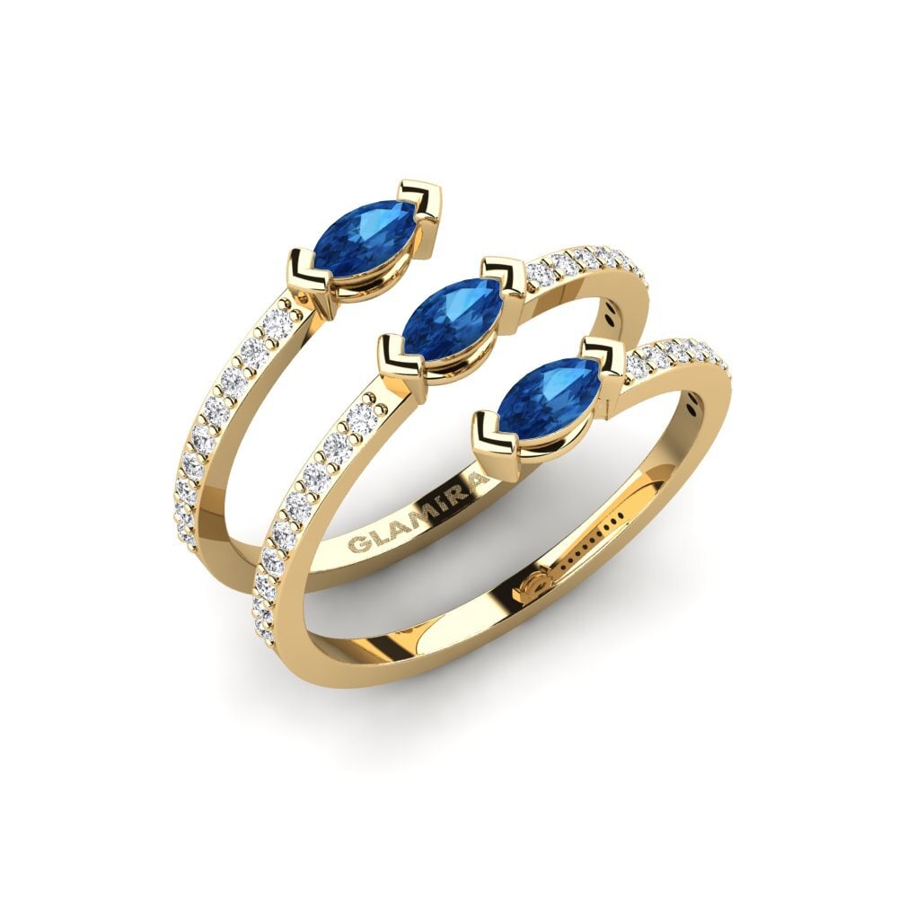 Dunkelblauer Zirkonia Ring Zeylira