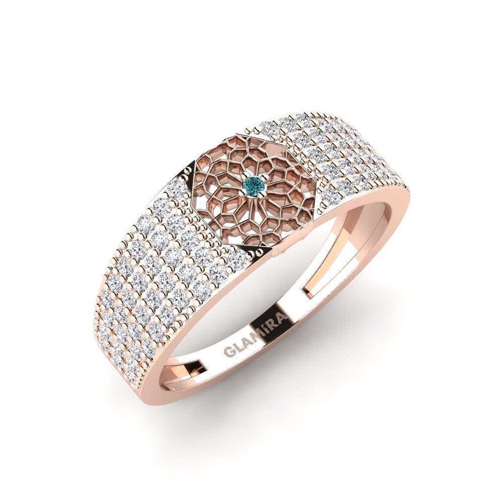 14ct Rose Gold Blue Diamond Ring Adatara